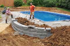 Backfill with dense grade and fill the pool with water photo 2